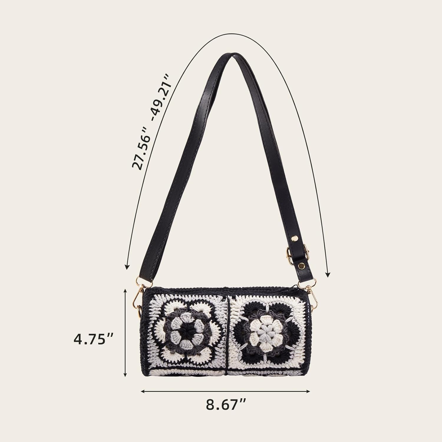 Noocro Crochet Kit for Cylindrical Bucket Bag, Purse, Complete DIY Kit with Detailed Instructions, Video Tutorials, for Beginners with Basic Crochet Knowledge or Intermediate and Advanced Crocheters