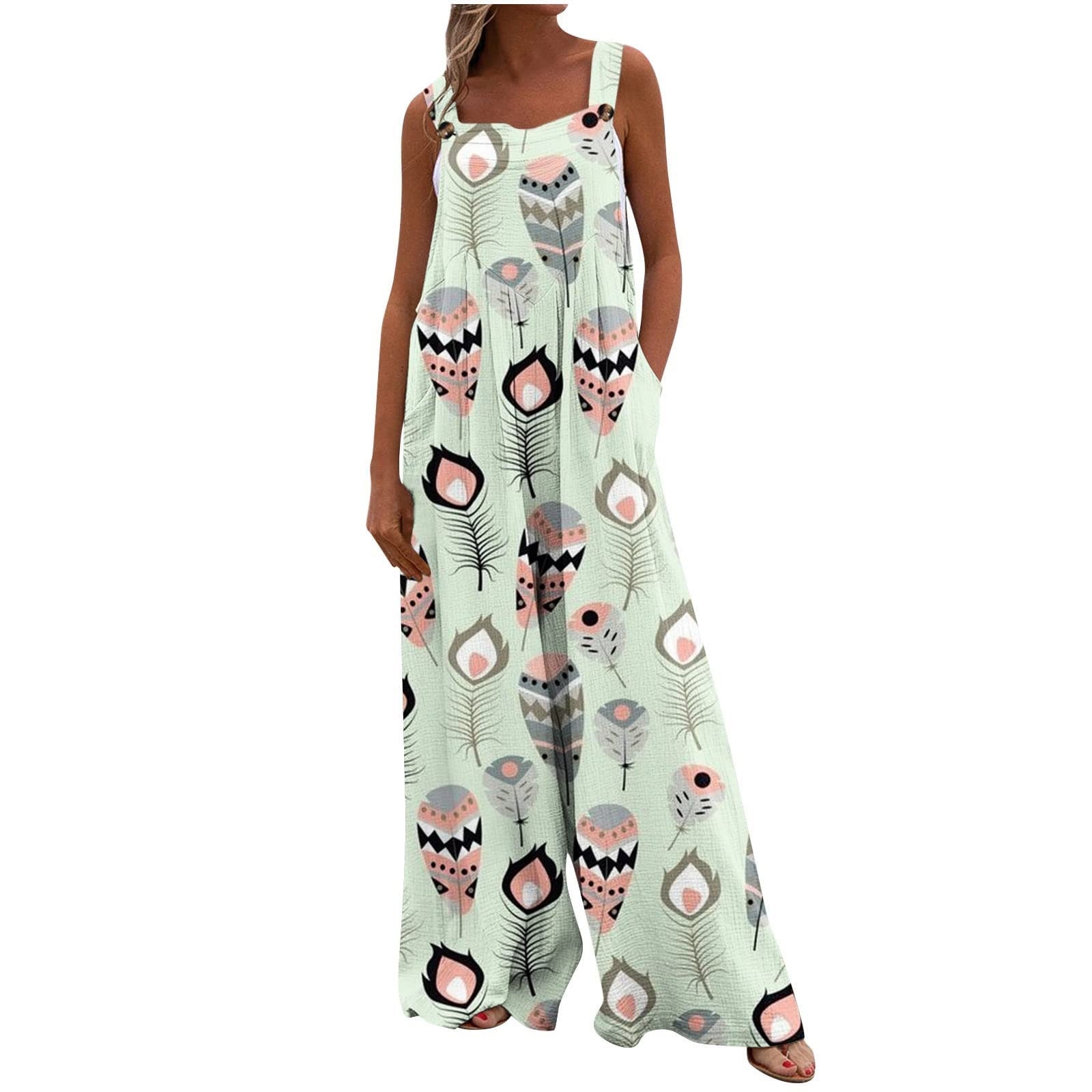 Jumpsuits for Women Summer 2023 Straight Soiree Winter Elegant Comfy Romper Split Printing Elasticated Jogger