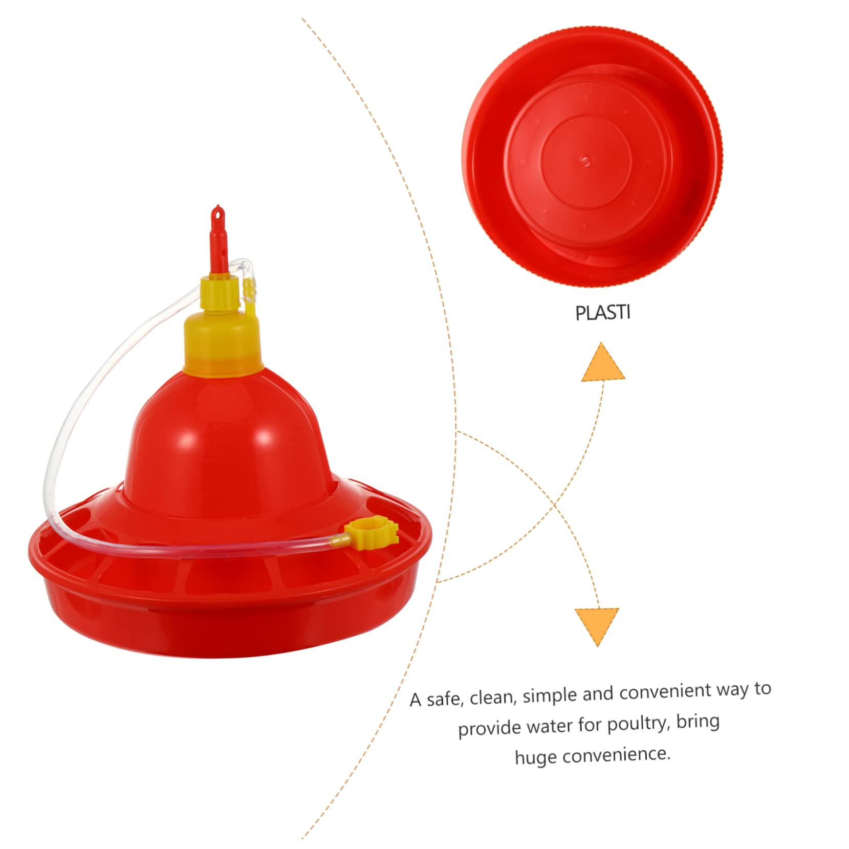 Sosoport Abbeveratoio Automatico per Pollame e Oche, in Plastica Rossa, Flusso D’acqua Costante, Resistente al Caldo al Freddo, per Uso Domestico
