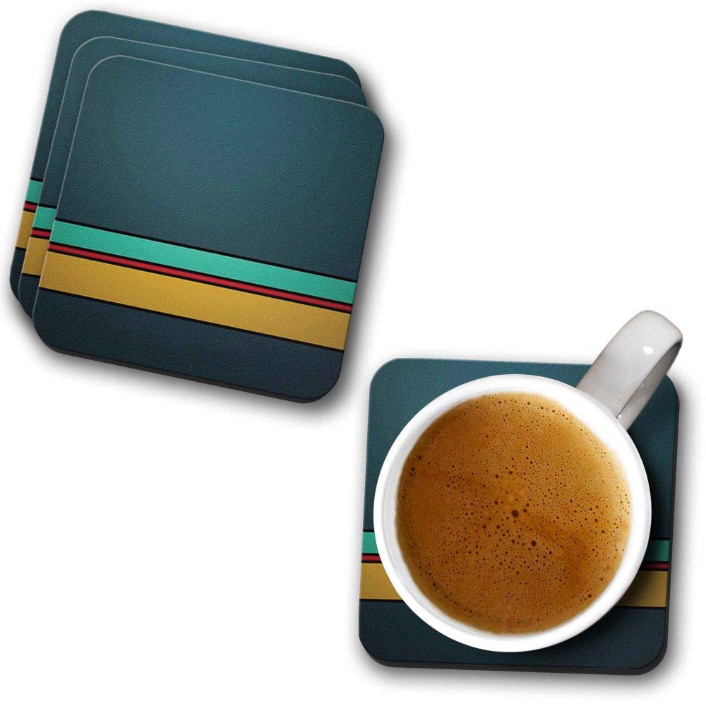 YuBingoSimple Yet Attractive Colour Pattern Designer Printed Coasters (MDF Wooden, Set of 6, 9.5x9.5 cm, Square)