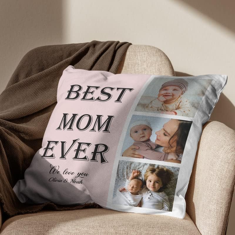 Miniatura 4 de Bivei Funda de almohada personalizada con imagen y texto, almohada decorativa personalizada para mamá, funda de almohada con fotos personalizada