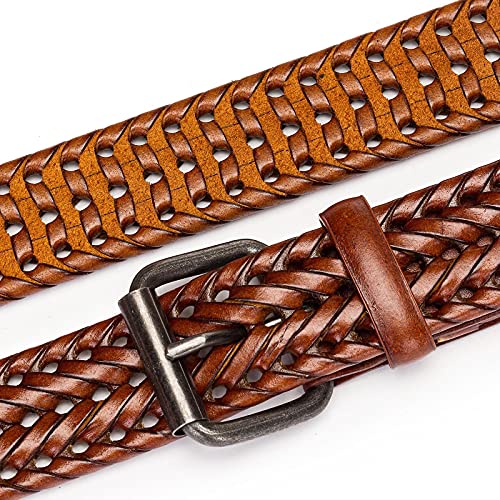 Fashion Men's Braided Belt Leather Strap for Jeans3