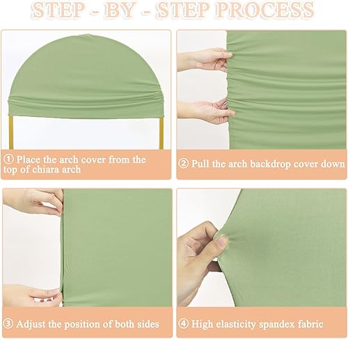 Miniatura 5 de Cubierta de arco de elastano de 6 x 2.6 pies, cubierta de arco de boda, cubierta de soporte de arco de globo, paneles de telón de fondo de arco