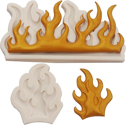 Miniatura 6 de Moldes de fondant de llama, 2 piezas, moldes de silicona para decoración de pasteles de fuego, herramientas de cocina para hornear cupcakes, mousse,