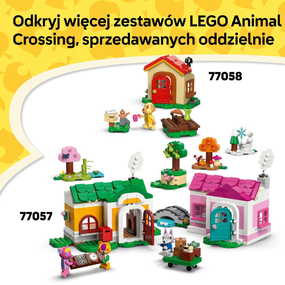 LEGO Animal Crossing Blathers i kolekcja muzealna, zabawka konstrukcyjna dla dzieci z minifigurkami i skamieniałością triceratopsa, pomysł na prezent dla 7-latka, chłopca i dziewczynki 77056