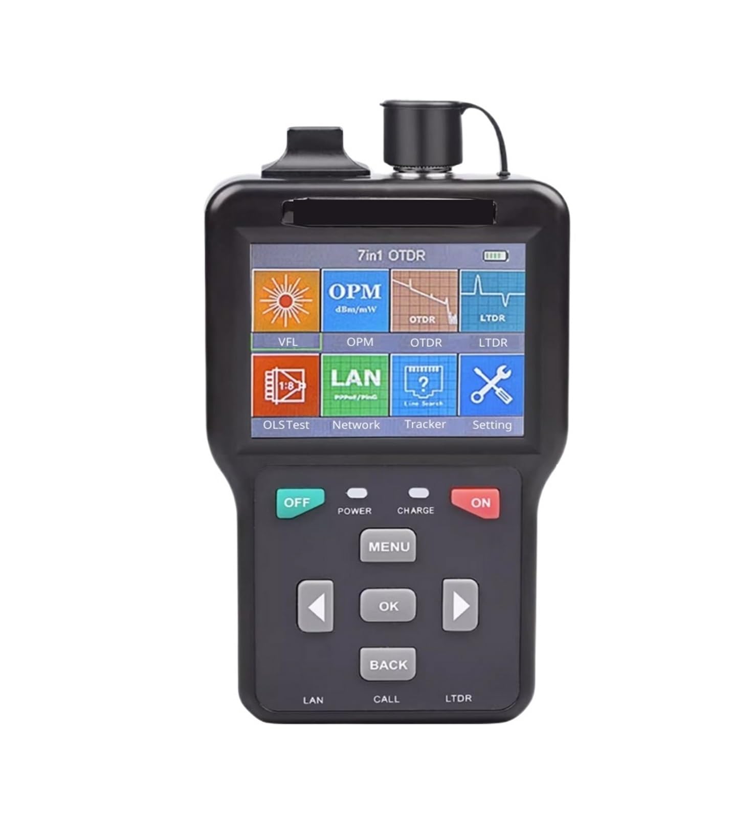 Glasfasertester 7-IN-1 Pro Mini OTDR Glasfaser-Reflektometer 7 Funktionen 60 Km Glasfaserkabel-Ethernet-Tester(SC UPC)