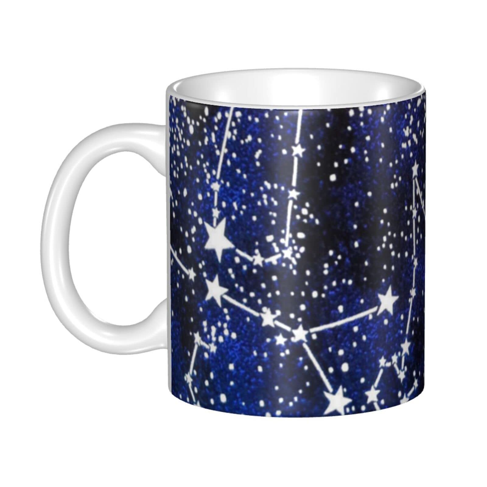 FJQWKLF Glow in The Dark Mugs, Coffee Mug with Printed Patterns, Personalized Ceramic Mugs for Residential Cafes, Mug with Ear Stems, Colorful Personalized Gifts, Pure Handmade Ceramics