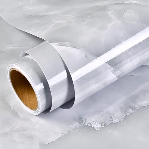 Yancorp Papel tapiz de contacto gris de 16 pulgadas x 32.8 pies, para despegar y pegar, con diseño de mármol, extraíble, para cocina, impermeable,