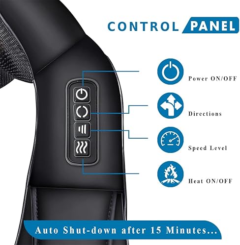 Miniatura 2 de RENUPRO Masajeador de cuello y espalda estilo Shiatsu con calor relajante, dispositivo eléctrico de masaje de tejido profundo para hombros, piernas,