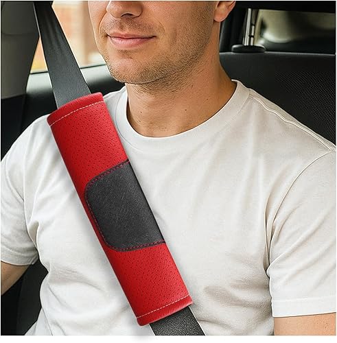 Miniatura 7 de 2 fundas para cinturón de seguridad de automóvil, de cuero suave, almohadilla para cinturón de seguridad de hombro, cómoda alfombrilla para cinturón