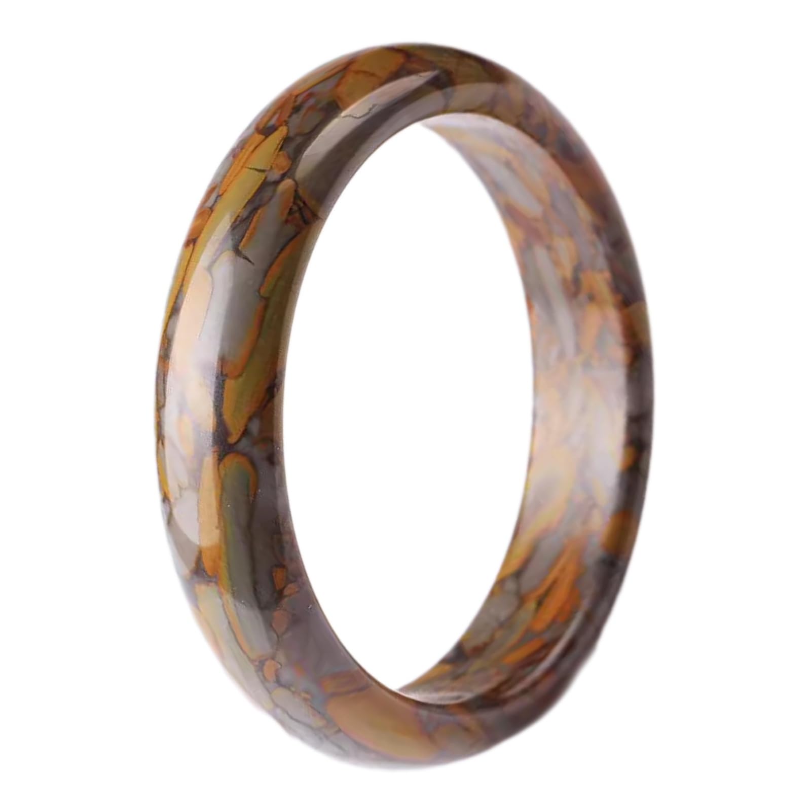 Bracelet jonc en jade marron naturel, un bijou d'exception authentique pour femme