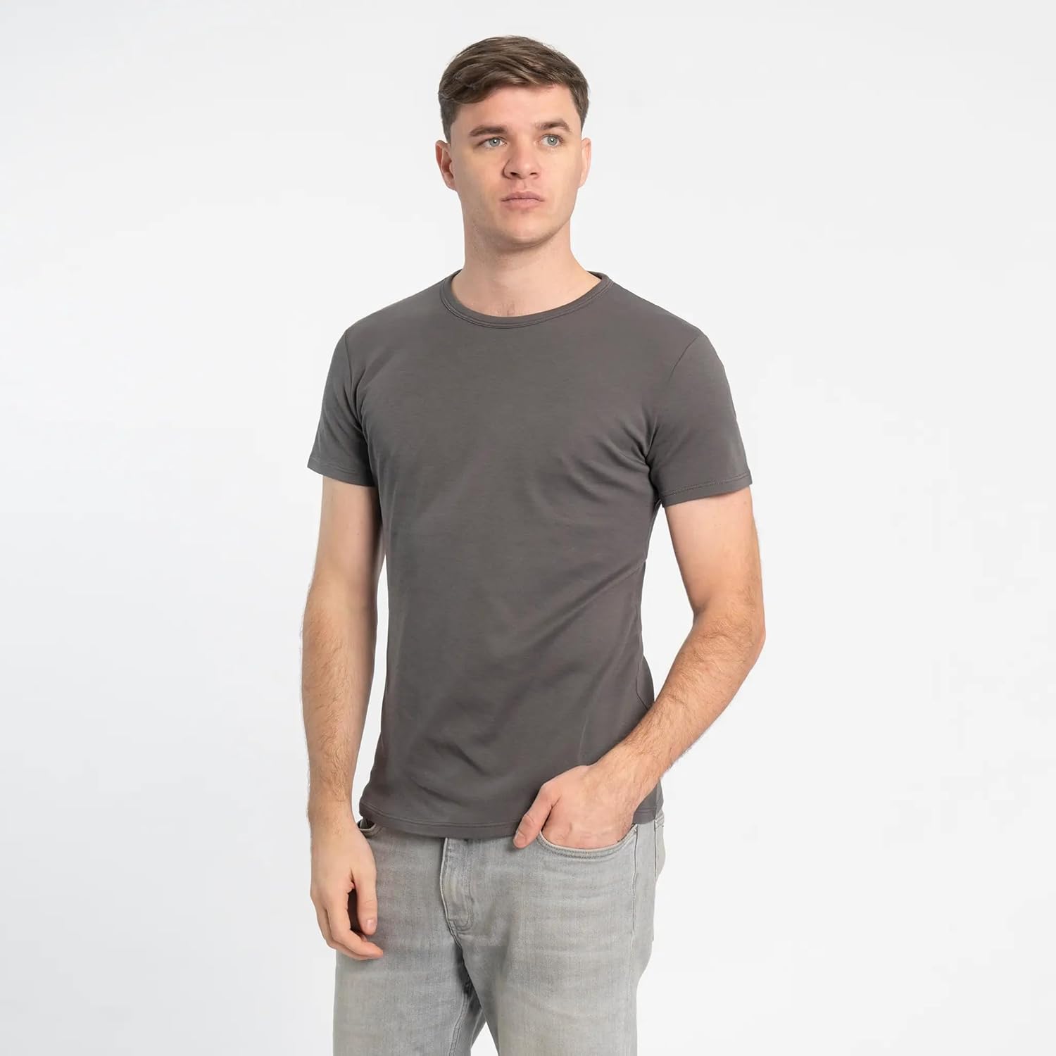 ayaecofashion AYA | Men's Organic Pima Cotton T-Shirt | Natural Blue M - Image 9
