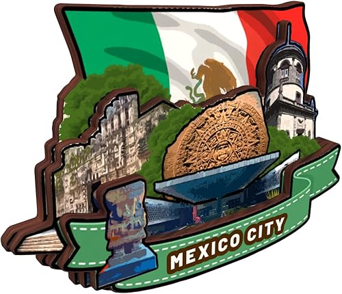 Miniatura 2 de Imán para nevera de la Ciudad de México, colección de madera 3D, hecho a mano, viajes, ciudad, recuerdos, refrigerador, decoración del hogar,