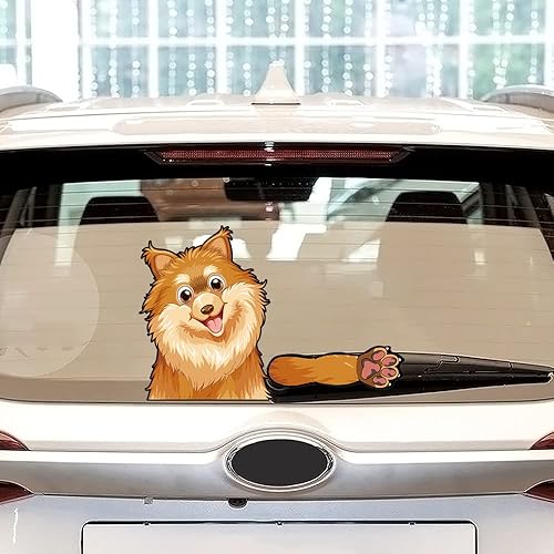 Miniatura 45 de Chihuahua - Calcomanía para limpiaparabrisas trasero, lavable, extraíble, de PVC, divertida cola de cachorro, calcomanía decorativa