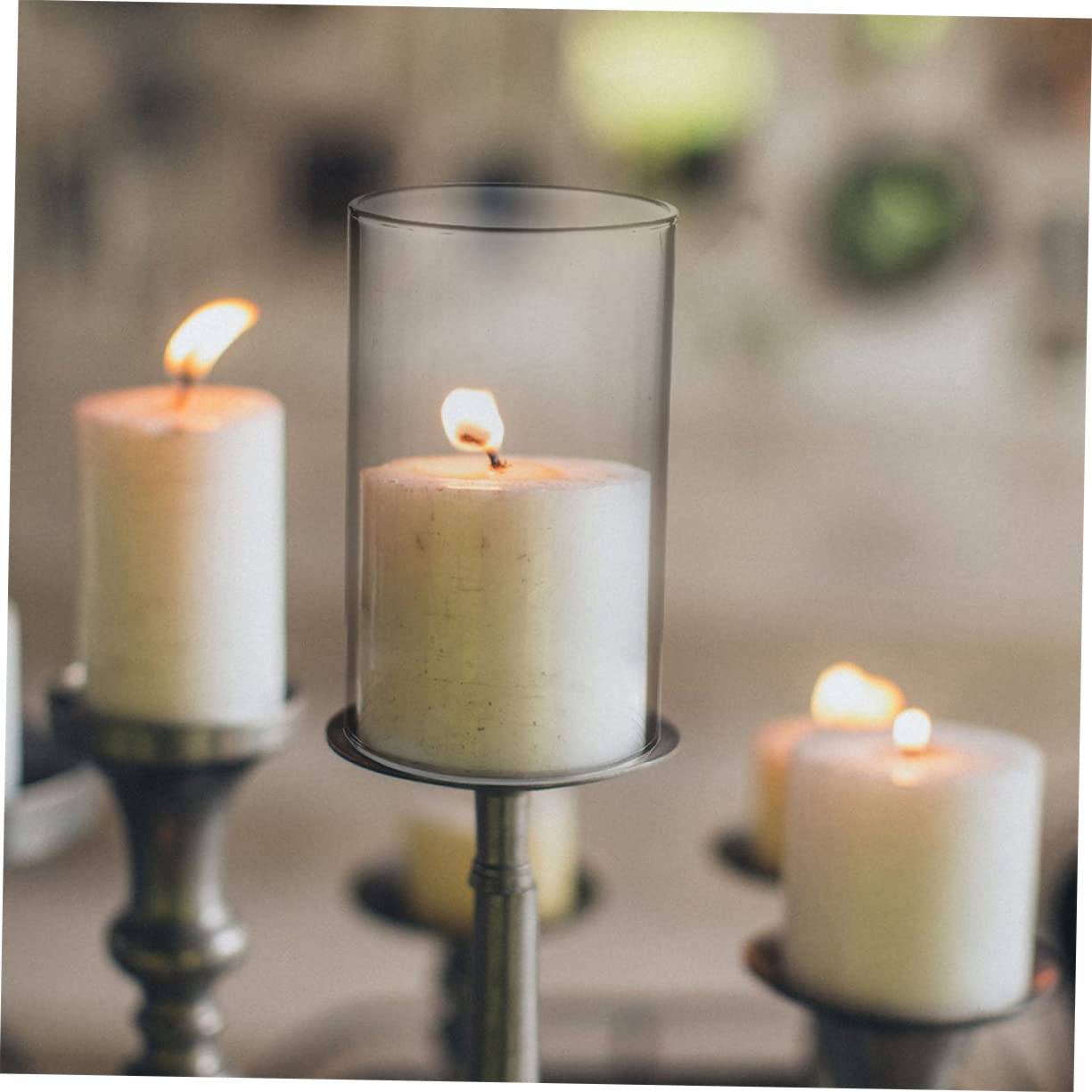 RORPOIR 3pcs Candle Shade Pillar Candle Jar Candles Glass Candle Holders Crystal Candle Mainstays Candles Glass Lamp Chimney Crystal Chandeliers Conical High Borosilicate Glass Small Glass