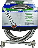 Vista 11 de Eastman 41065 manguera para lavadora de acero inoxidable con codo de 90 grados, 3/4 pulgadas X 3/4 pulgadas, 1 par