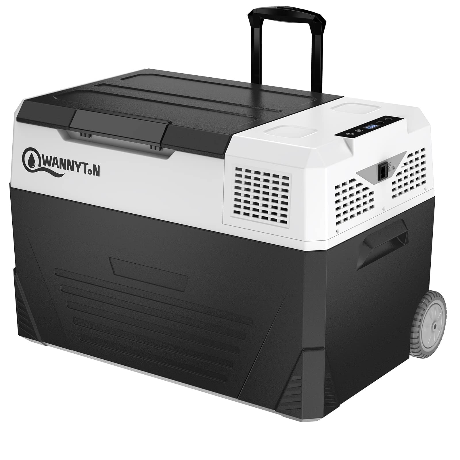 WANNYTON Nevera Eléctrica Portátil 58 L, 12/24/100-240 V, Mini Nevera Portatil para Cochr, Nevera Portatil Compresor con Ruedas y Asa, con Cable CC/CA