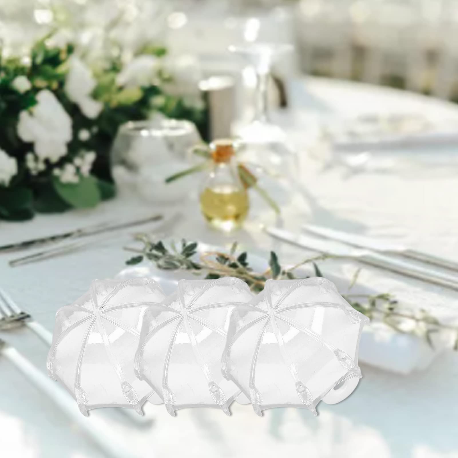 Candy Storage Box, 12pcs Umbrella Shaped Candy Box Stable Firm Sturdy Exquisite Cute for Wedding Party for Anniversary(white)