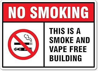 No Smoking This Is A Smoke And Vape Free Building Tin Sign Caution Danger Security Warning Notice Signs Home Farm Outdoor 8x12 Inch