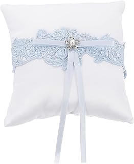 JECOMPRIS 1 Pc Romantic Wedding Ring Holder with Bows and Ri