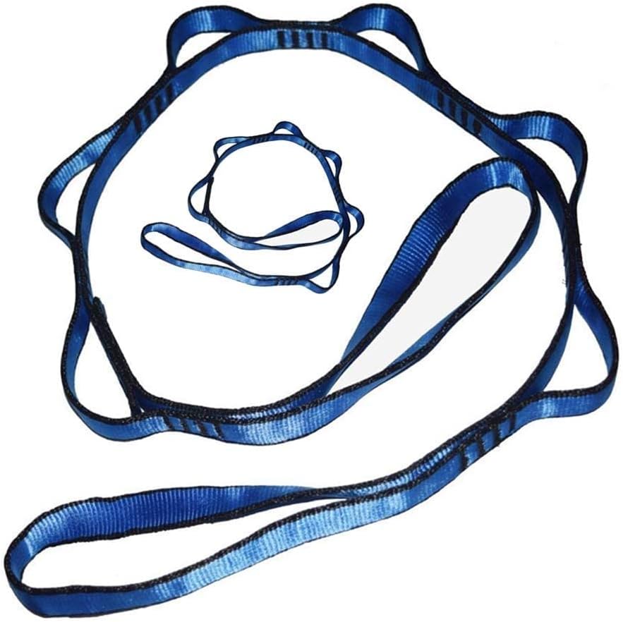 YOBEYI 2-Pack 6-Loop Nylon Daisy Chain Straps 23kN - 43" Adjustable Climbing Slings for Yoga Hammock Trapeze Anchors