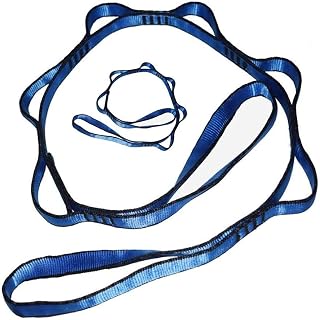 YOBEYI 2-Pack 6-Loop Nylon Daisy Chain Straps 23kN - 43" Adjustable Climbing Slings for Yoga Hammock Trapeze Anchors
