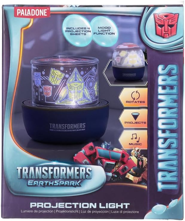 Transformers Projection Light Officially Licensed Room Decor for Boys and Girls Autobots Night Light Includes Two Scenes and Sound, Action Figure Gift | Paladone