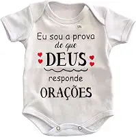 Body Infantil Manga Curta Para Bebê Branco Temático Frases