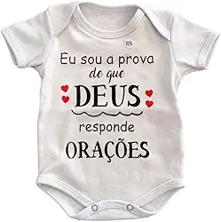 Body Infantil Manga Curta Para Bebê Branco Temático Frases