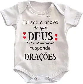 Body Infantil Manga Curta Para Bebê Branco Temático Frases