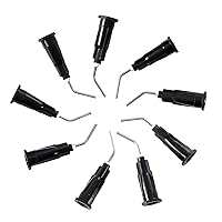 Vista 12 de JMU 100 Puntas de Dispensación Curvadas 18g, Aguja Dispensadora de Punta Roma, Puntas de Aguja de Irrigación Oral Desechables Predobladas Dentales