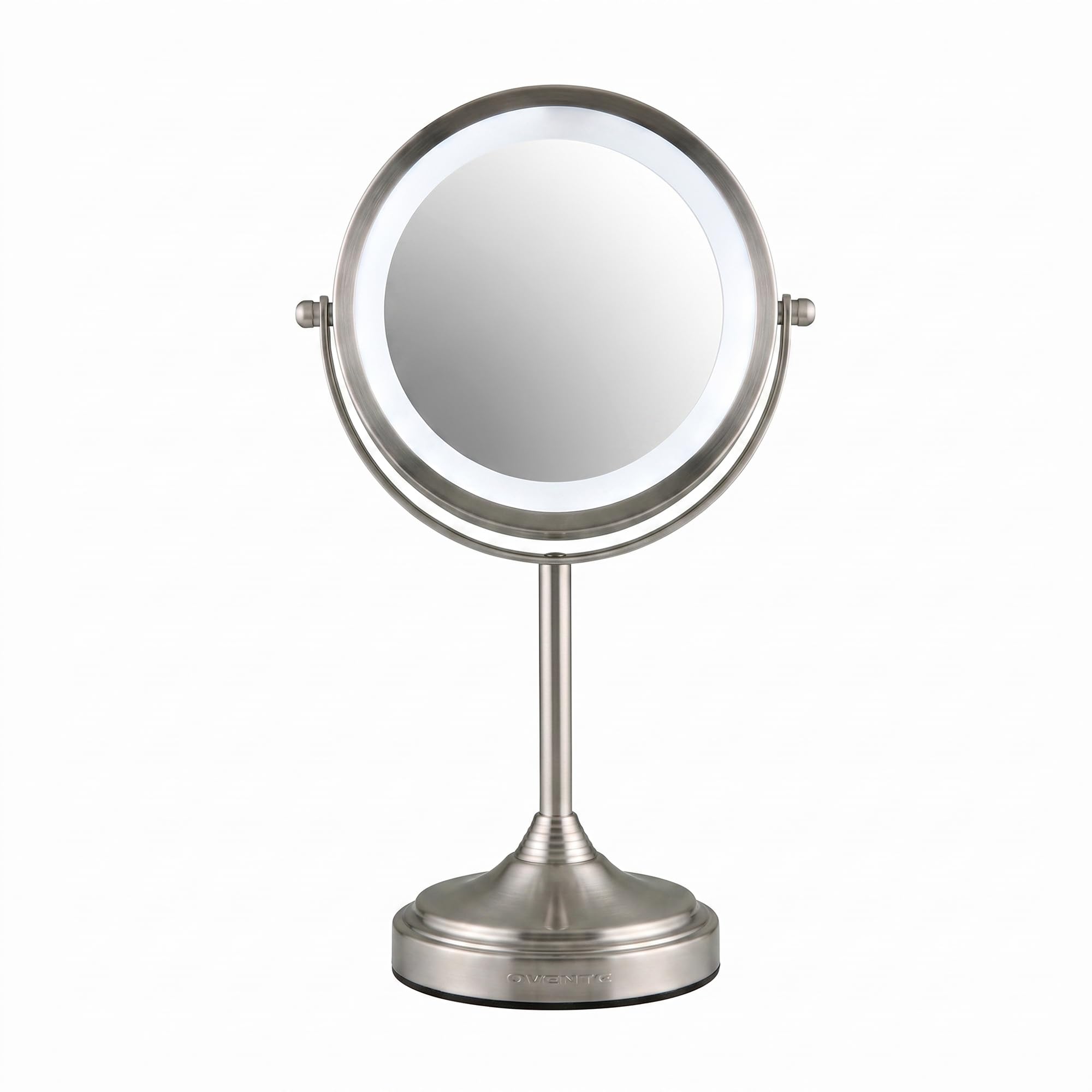 OVENTE 7'' Lighted Magnifying Makeup Mirror, Nickel Brushed MCT70BR1X7X