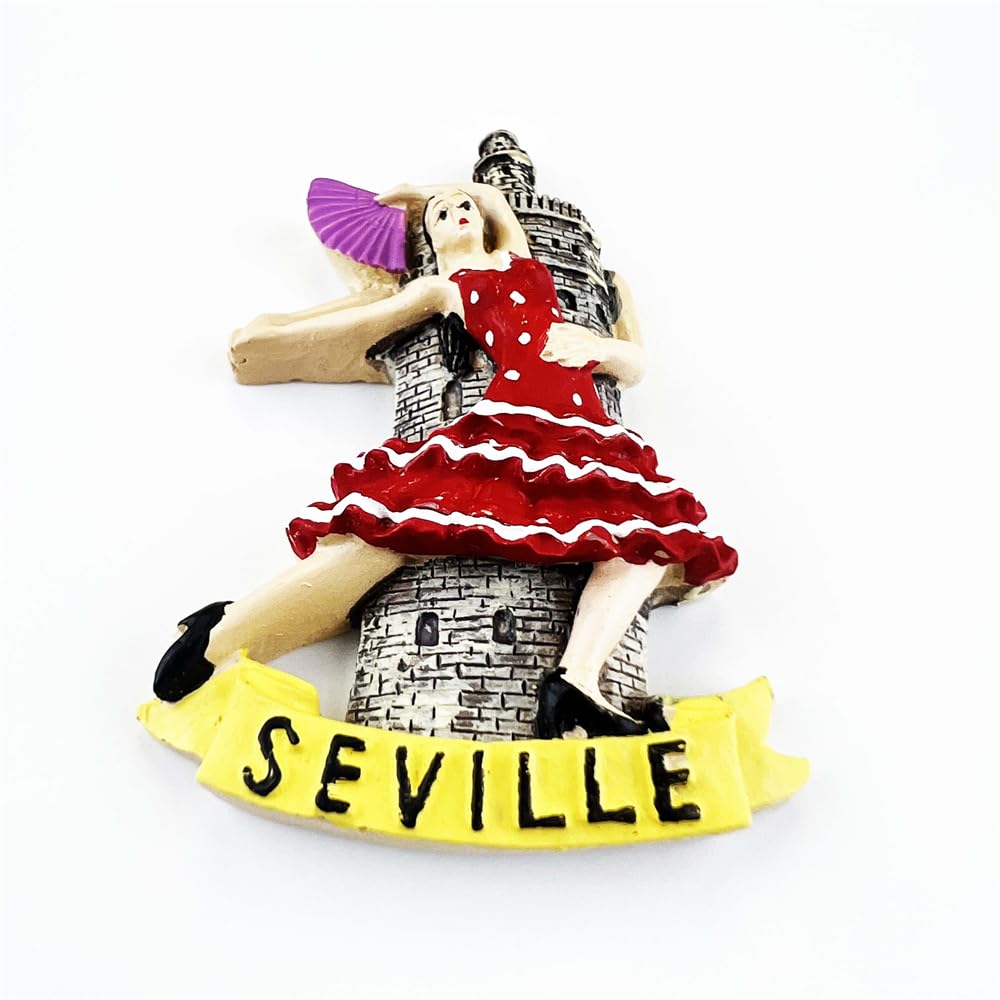 Magnete Frigorifero Siviglia Spagna - Souvenir Turistico In Poliresina, 8,8x6 Cm, Collezione Da Viaggio