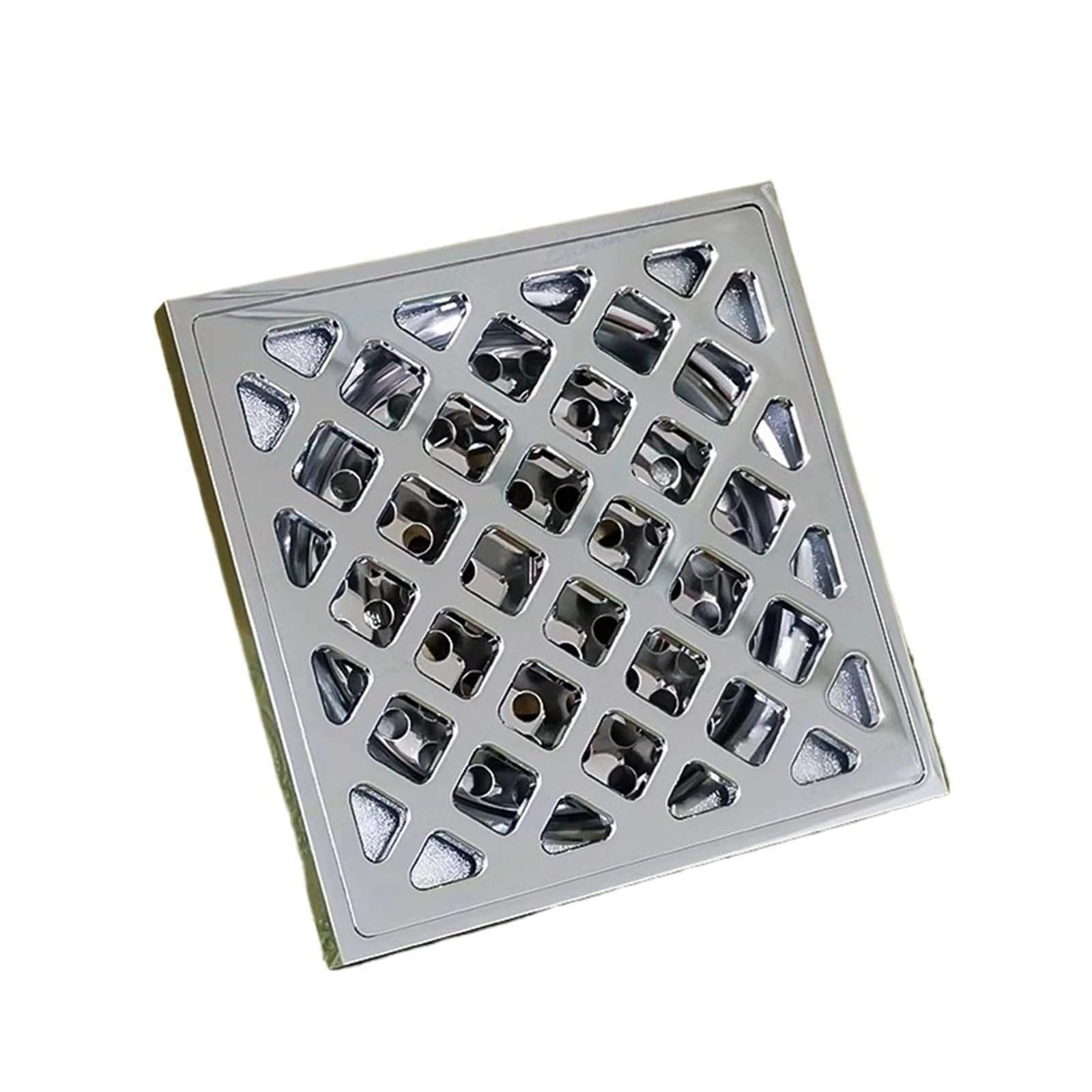 Drain de sol carré laiton blanc pour balcon et salle de bain épurée