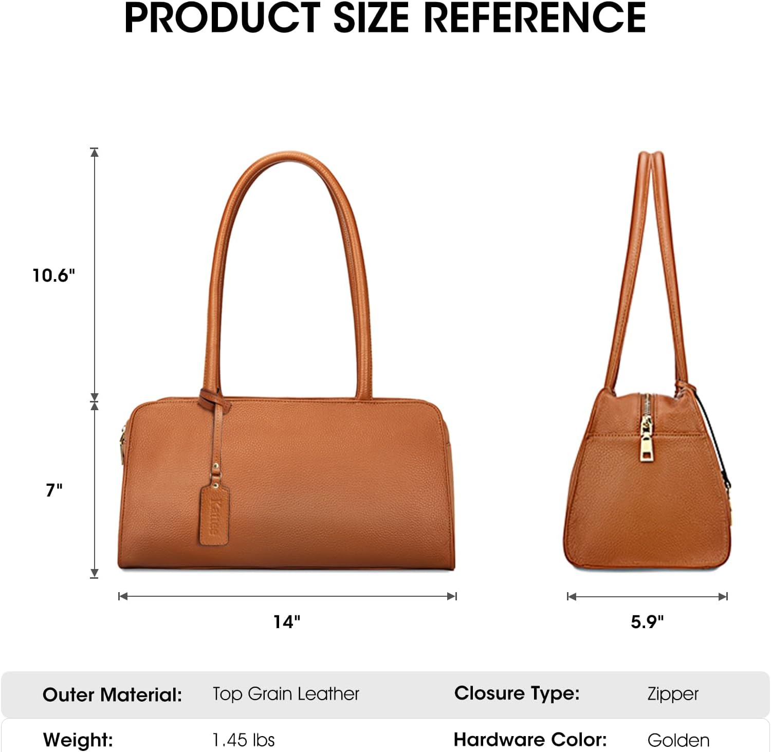 Kattee Leather Purses and Handbags for Women Medium Top-handle Tote Bag Satchel Shoulder Bags - Image 4