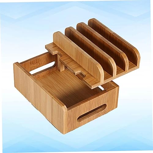 Miniatura 6 de FONDOTIN Mobile Phone Stand Modern Phone Stand Phone Holder Cajas Organizadoras Video Recording Stand Bamboo Smartphone Charging Station Phone