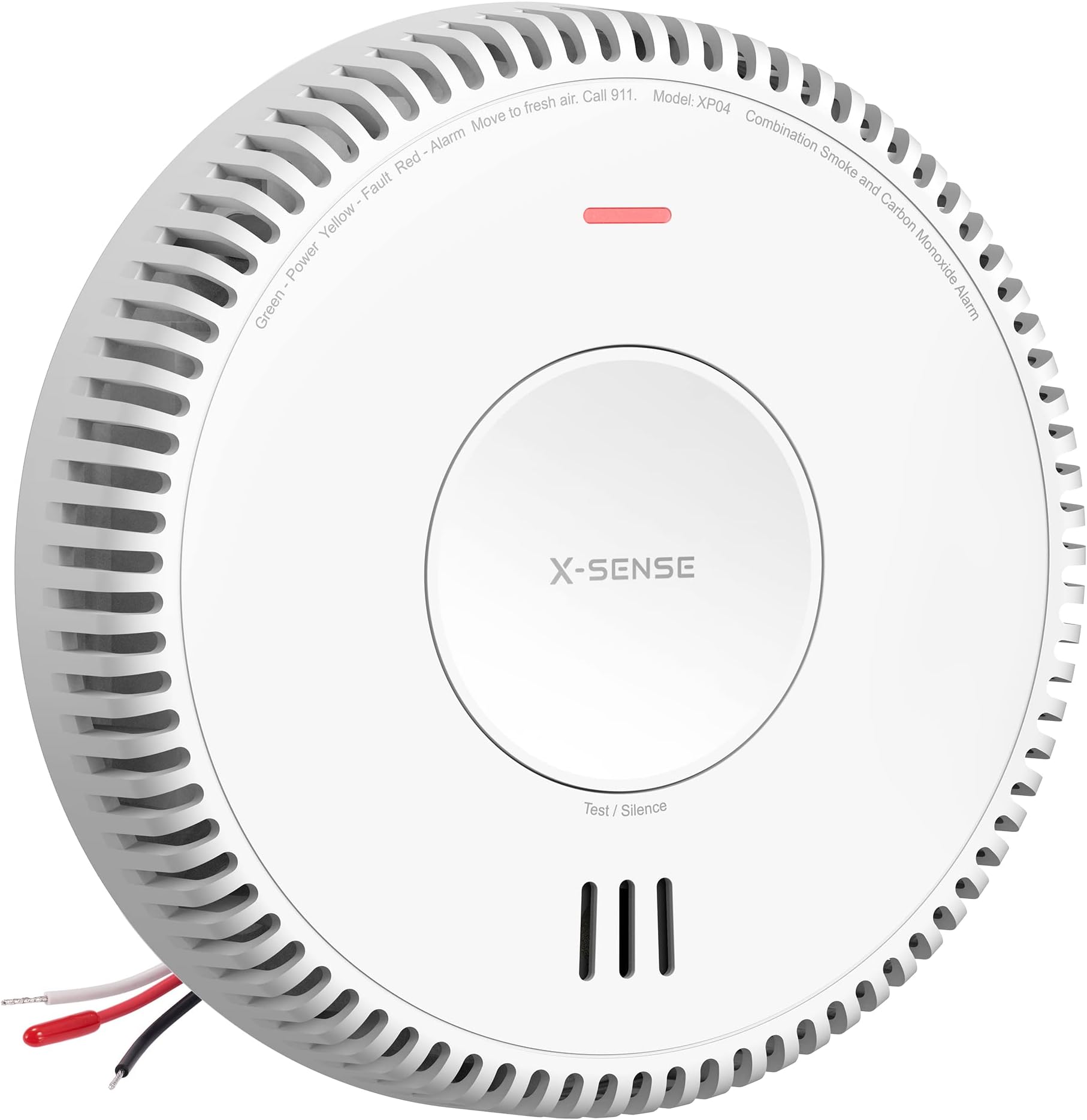 X-SenseHardwired Combination Smoke and Carbon Monoxide Detector, Hardwired Interconnected Smoke and CO Detector Alarm with Replaceable Battery Backup, XP04, 1-Pack