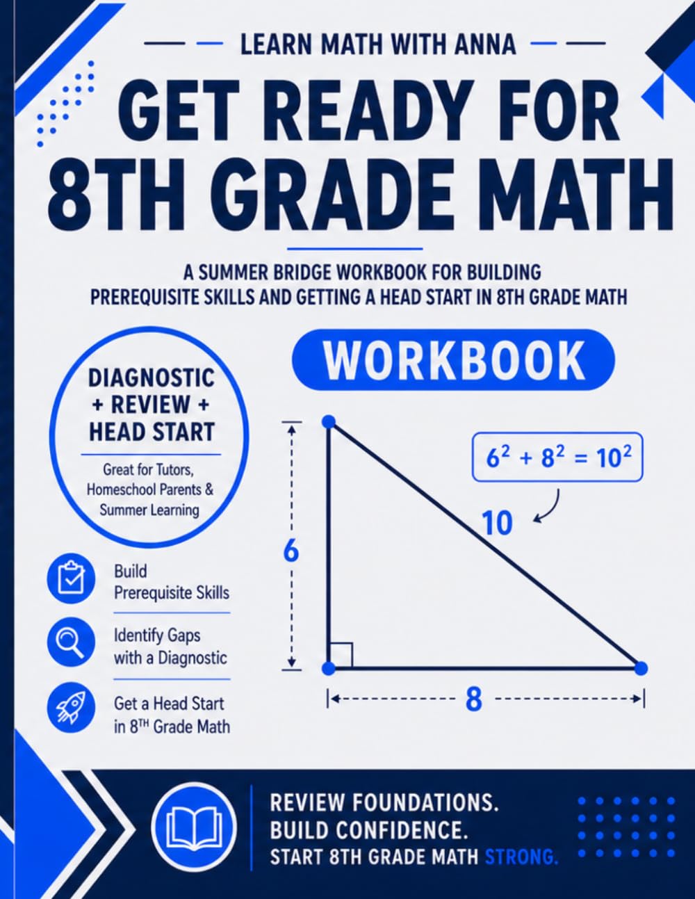 Get Ready for 8th Grade Math: A Summer Bridge Workbook: For Building Prerequisite Skills and Getting a Head Start in Math Class (Get Ready for Math Class)
