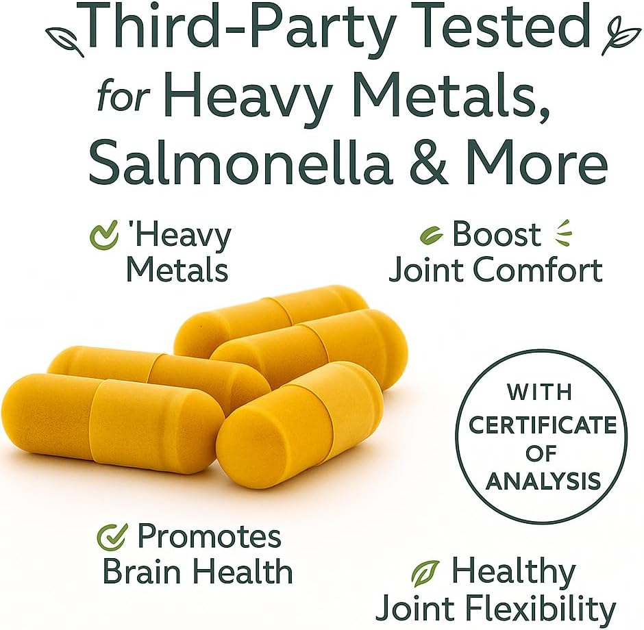 Me First Living Turmeric Curcumin 1000 mg 95% Curcuminoids, Bioperine 10 mg, 19x More Potent Than Others, Increased Absorption, Non-GMO, Organic Turmeric, Vegan, Gluten Free, 60 Capsules image 4 of 9 B00BCN1CF6