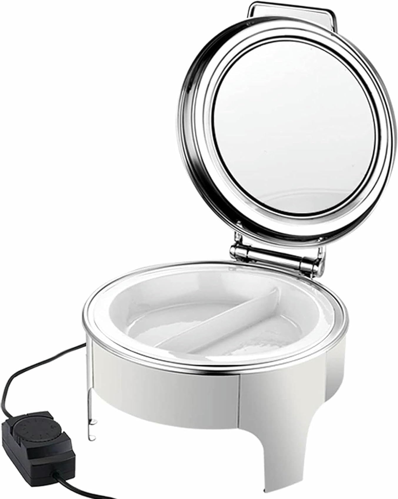 Chafing dish électrique en céramique et inox avec support surélevé chic