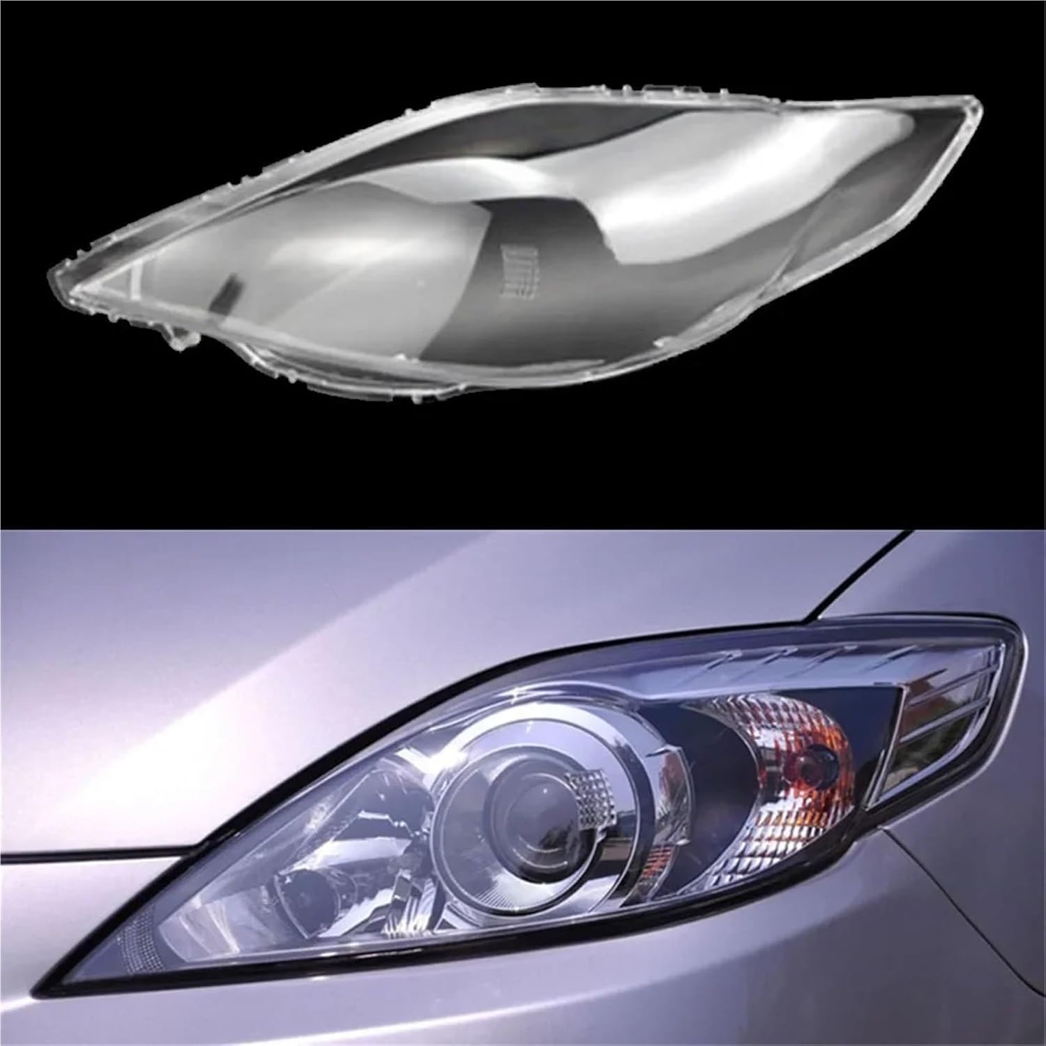 Compatible for Mazda 5 M5 2008~2010 Car Lens Glass Light Lamp Headlamp Shell Auto Transparent Lampshade Case Lampcover Headlight Cover(Right) (Left)