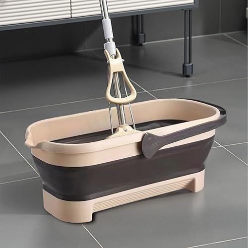 Miniatura 3 de Collapsible Buckets, Multifunctional Portable Collapsible Wash Basin, Collapsible Cleaning Bucket with Sturdy Handle, Rectangular Foldable Mop