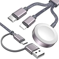 Vista 15 de Cargador USB magnético de carga rápida, accesorios de carga inalámbrica portátiles compatibles con iWatch Series 11/10/9/8/7/6/5/4/3/2 Ultra
