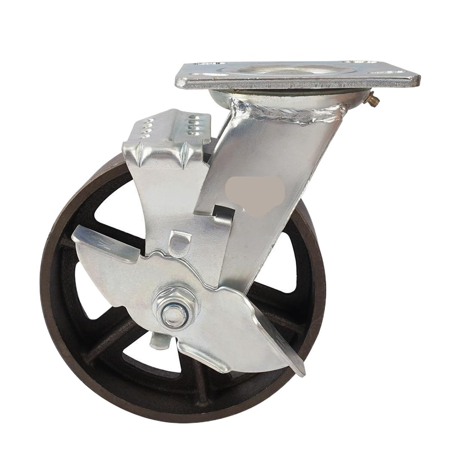 MXXDMOPD 1-Pack 6-inch Ca Pig Iron Side Brake Movable Wheel Logistics Tool handling Turnover Vehicle