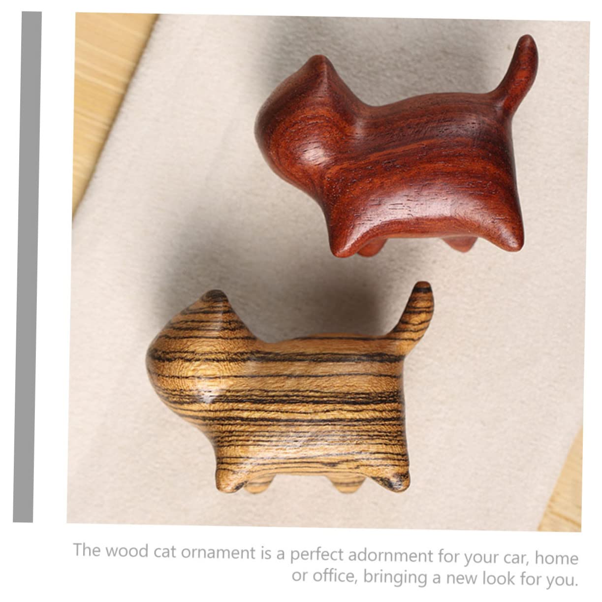 Cabilock 5 Piezas Adorno de Gato Tsundere Juguete leñoso Decoraciones de la casa para el hogar decoración Modelos Gato de Madera Decorativo Escultura Que cuida Gatos Gatito