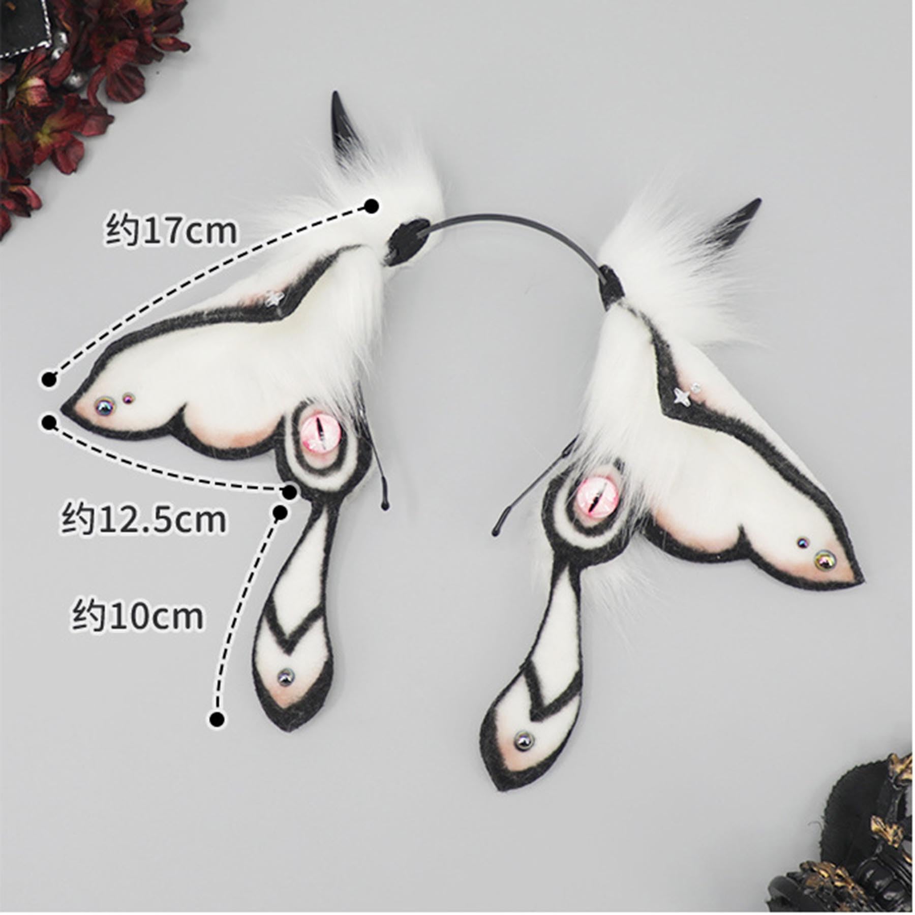 Diadema con alas grandes y esponjosas, diadema con orejas de animales para fiestas de cosplay, accesorios para disfraces de Halloween, para Navidad, Pascua, carnavales, bailes