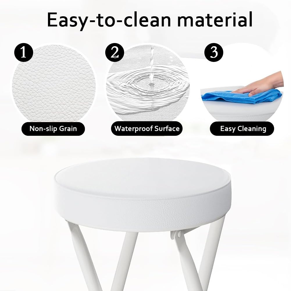Taburete Plegable Acolchado Y Apilable - Capacidad 150 Kg, Altura 50 Cm, Ideal Para Cocina, Comedor O Exteriores