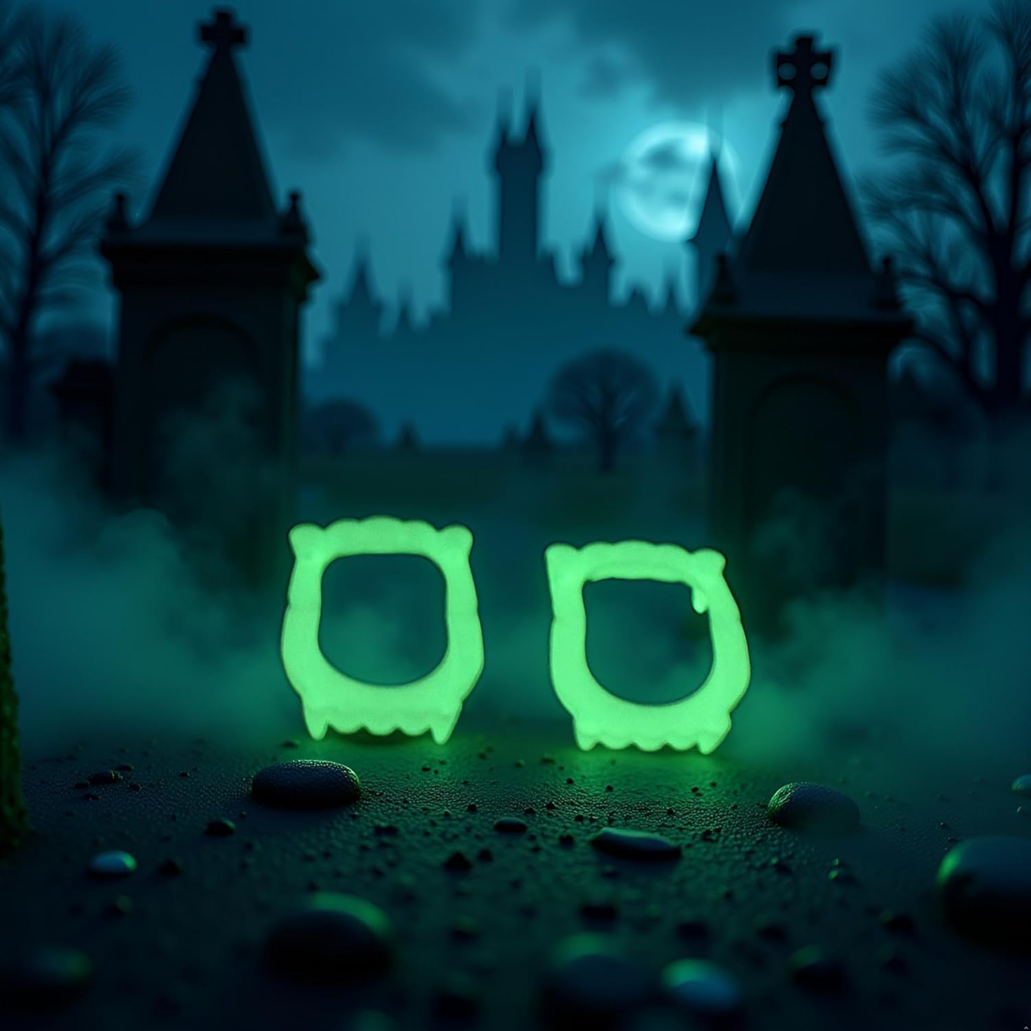 4Pcs Green Vampire Teeth Fangs Glow in The Dark Plastic Fake Vampire Teeth Kids Sharp Teeth Halloween Decorative Luminous Dentures - Image 4