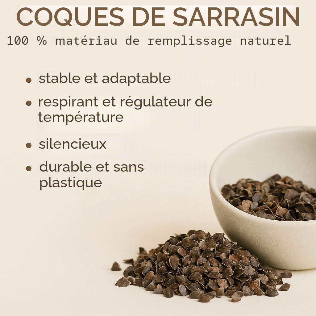 Coussin de yoga H15 cm Broderie Shanti soleil ou labyrinthe Housse lavable garni de vannure de sarrasin confortable, de haute qualité, personnalisable selon vos souhaits