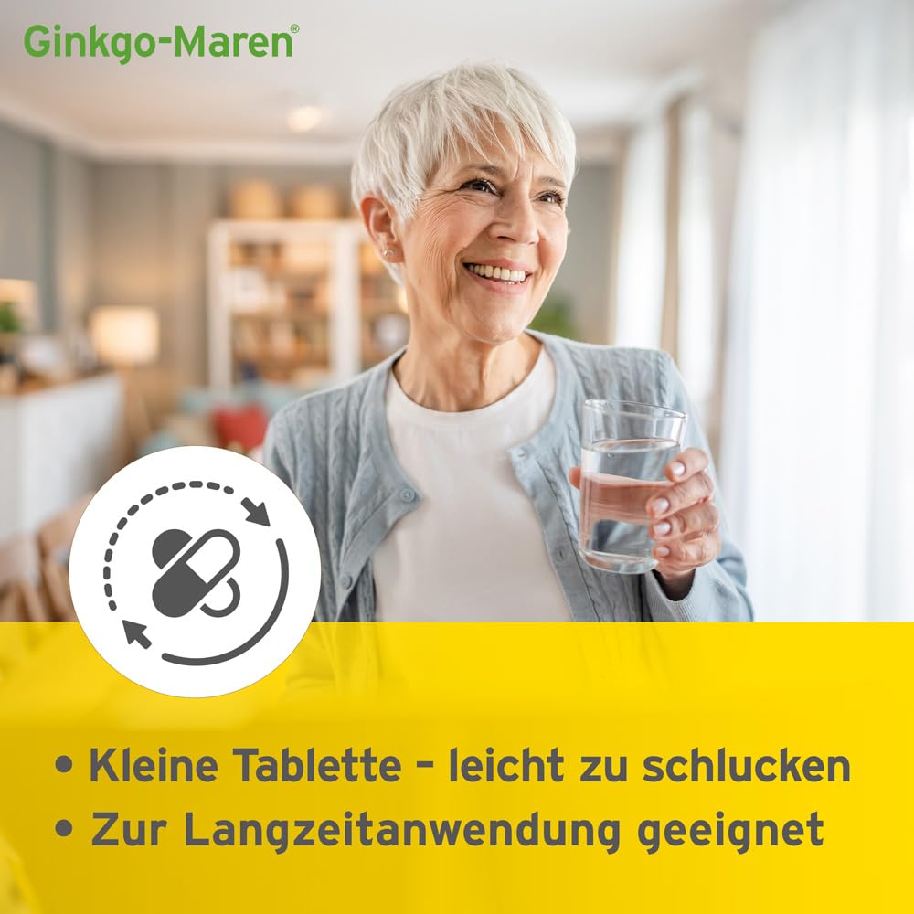 120mg Tabletten: Hochdosierter Ginkgo biloba Extrakt zur Unterstützung von Gedächtnis & Konzentration, Pflanzliches Arzneimittel zur Förderung der Durchblutung im Gehirn, 200 Stück